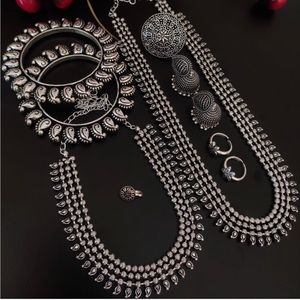 Indian Jewelry Oxidized Jewelry Full Set - 10 pieces